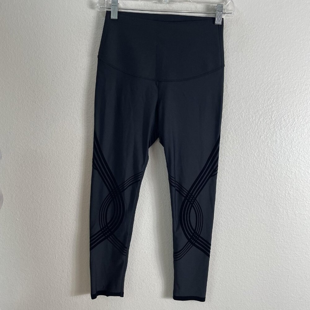 Fanka Leggings Womens Small Black Ankle High Rise‎ Compression Geometric Yoga